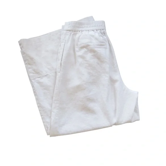 Banana Republic Factory Elegant White Wide-Leg Crop Pants - Picture 6 of 13